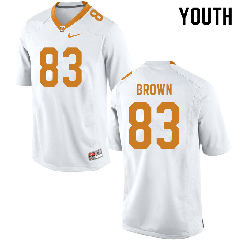 Youth #83 Sean Brown Tennessee Volunteers College Football Jerseys Sale-White